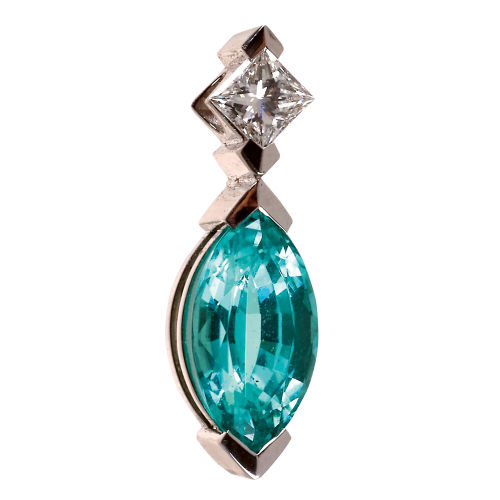 PARAIBA-TURMALIN-DIAMANT-ANH�NGER : Rolf Dillmann, Bern (DOBIASCHOFSKY AUKTIONEN AG)