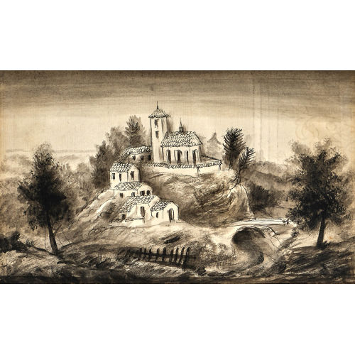 ANTON�N PROCH�ZKA : Dorf mit Kirche (DOBIASCHOFSKY AUKTIONEN AG)