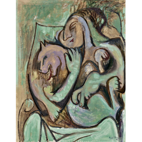 EMIL FILLA : 'Zena se psem' (Frau mit Hund) (DOBIASCHOFSKY AUKTIONEN AG)