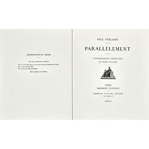 PIERRE BONNARD : Paul Verlaine: 'Parall�lement' (DOBIASCHOFSKY AUKTIONEN AG)