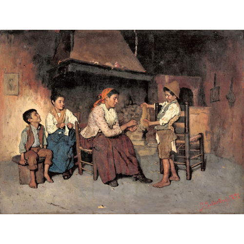 GIUSEPPE CONSTANTINI : Interno con personaggi (DOBIASCHOFSKY AUKTIONEN AG)