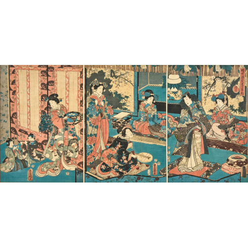 KUNISADA (TOYOKUNI III) UTAGAWA : Triptychon (DOBIASCHOFSKY AUKTIONEN AG)