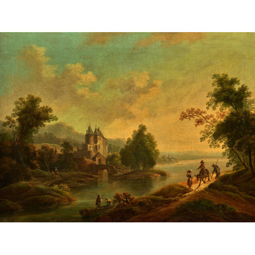 19. JH. FL�MISCH : Idyllische Flusslandschaft mit Staffage (DOBIASCHOFSKY AUKTIONEN AG)