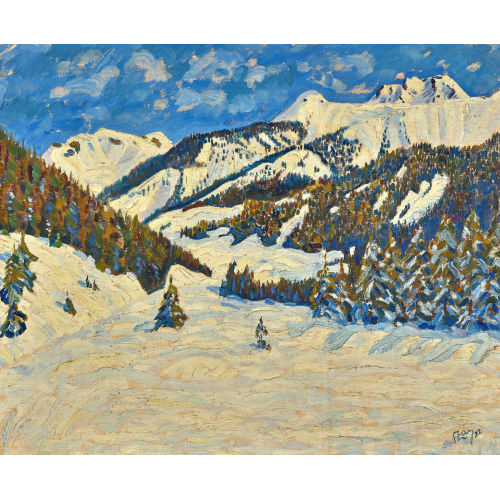 20. JH. SCHWEIZ : Verschneite Berglandschaft (DOBIASCHOFSKY AUKTIONEN AG)