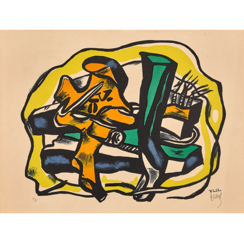 FERNAND L�GER : 'Composition sur fond jaune' (DOBIASCHOFSKY AUKTIONEN AG)