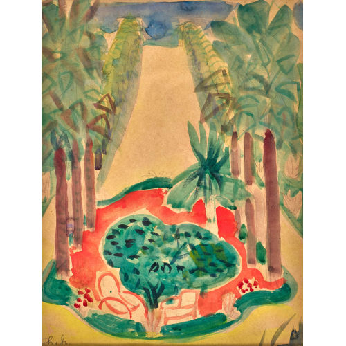CHARLES HINDENLANG : Parklandschaft mit Teich (DOBIASCHOFSKY AUKTIONEN AG)