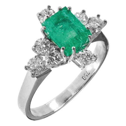 SMARAGD-BRILLANT-RING : (DOBIASCHOFSKY AUKTIONEN AG)