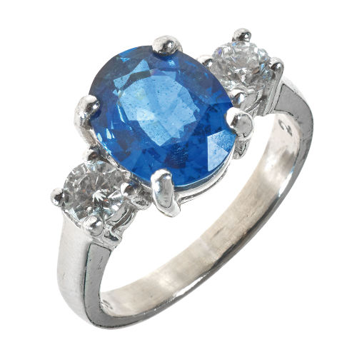 SAPHIR-BRILLANT-RING : (DOBIASCHOFSKY AUKTIONEN AG)