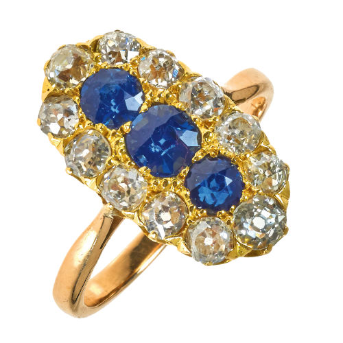 SAPHIR-DIAMANT-RING : (DOBIASCHOFSKY AUKTIONEN AG)