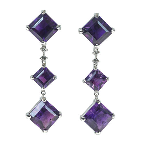 AMETHYST-BRILLANT-OHRH�NGER : (DOBIASCHOFSKY AUKTIONEN AG)