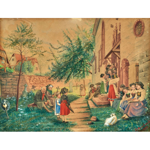 F. PASCHOUD : Der Kirchgang (DOBIASCHOFSKY AUKTIONEN AG)
