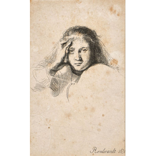HARMENSZ REMBRANDT VAN RIJN : Drei Frauenk�pfe (Saskia) (DOBIASCHOFSKY AUKTIONEN AG)