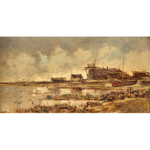 JEAN-BAPTISTE HENRI DURAND-BRAGER : Sonnige K�stenpartie (DOBIASCHOFSKY AUKTIONEN AG)
