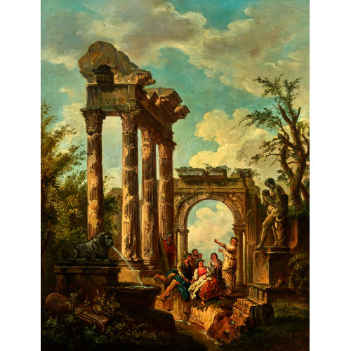 GIOVANNI PAOLO PANINI : 'Portique et Ruines Antiques' (DOBIASCHOFSKY AUKTIONEN AG)