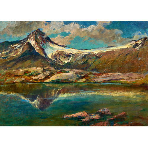 GIOACHIMO GALBUSERA : 'Piz Mucia (Fil di Sabbio, Zapporthorn con ghiacciaio)' (DOBIASCHOFSKY AUKTIONEN AG)