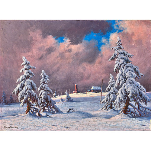 KARL HAUPTMANN : Verschneite Landschaft (DOBIASCHOFSKY AUKTIONEN AG)