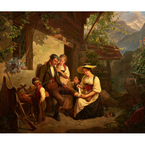 WILLIAM MORITZ : Die Verarztung des heimkehrenden J�gers (DOBIASCHOFSKY AUKTIONEN AG)