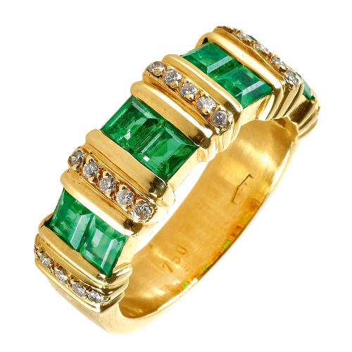 SMARAGD-BRILLANT-RING : (DOBIASCHOFSKY AUKTIONEN AG)