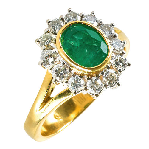 SMARAGD-BRILLANT-RING : (DOBIASCHOFSKY AUKTIONEN AG)