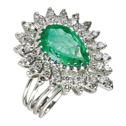 SMARAGD-DIAMANT-RING : (DOBIASCHOFSKY AUKTIONEN AG)
