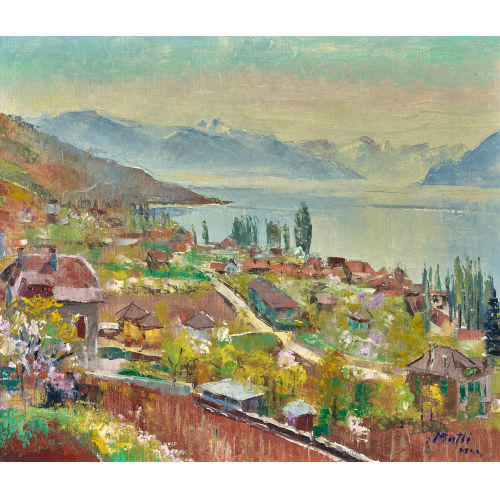 WALTER MAFLI : Uferpartie am Genfersee (DOBIASCHOFSKY AUKTIONEN AG)