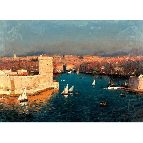 JEAN-BAPTISTE JOSEPH OLIVE : Vue du port de Marseille (DOBIASCHOFSKY AUKTIONEN AG)