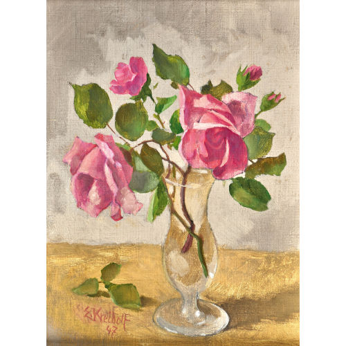 ERNST KREIDOLF : Rosen in Glasvase (DOBIASCHOFSKY AUKTIONEN AG)