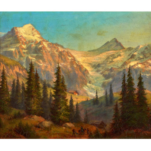 A. BURCKHARDT : 'Wetterhorn und Schreckhorn' (DOBIASCHOFSKY AUKTIONEN AG)