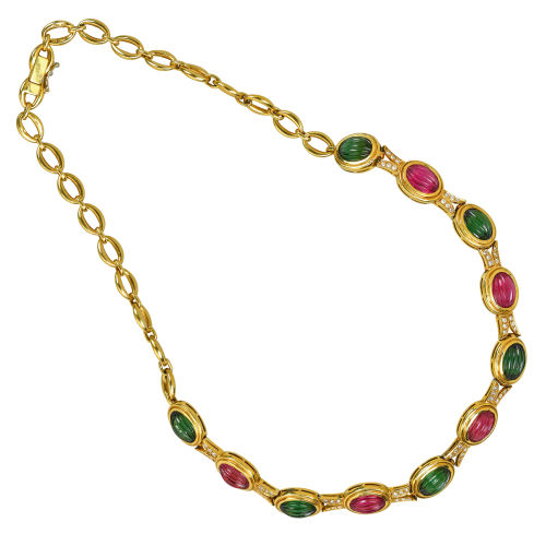 TURMALIN-BRILLANT-COLLIER : (DOBIASCHOFSKY AUKTIONEN AG)