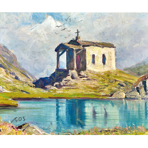 ALBERT HENRY JOHN GOS : Die Kapelle Maria zum Schnee am Schwarzsee bei Zermatt (DOBIASCHOFSKY AUKTIONEN AG)