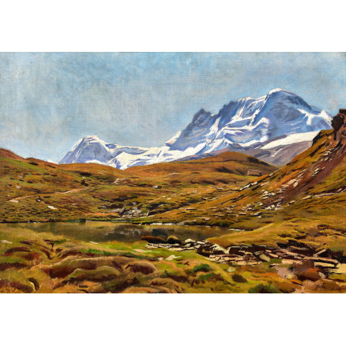 ALBERT LUGARDON : 'Le Breithorn et la chapelle des neiges' (DOBIASCHOFSKY AUKTIONEN AG)