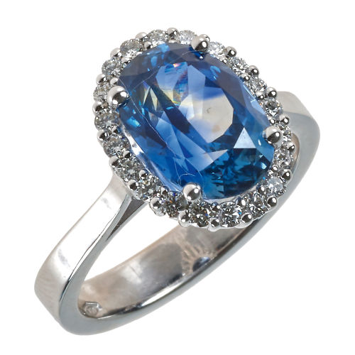 SAPHIR-DIAMANT-RING : (DOBIASCHOFSKY AUKTIONEN AG)