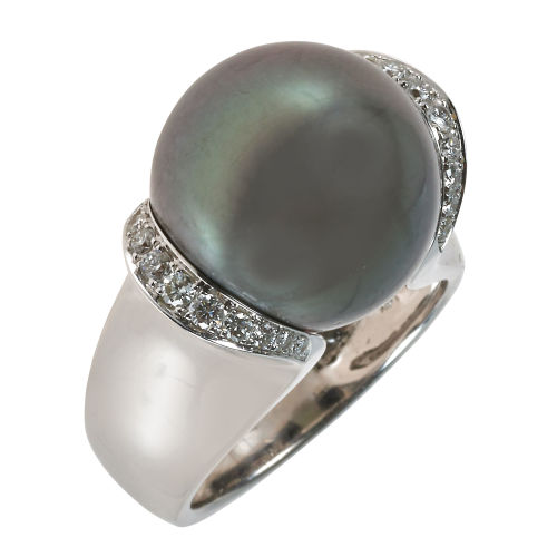 PERLEN-DIAMANT-RING : (DOBIASCHOFSKY AUKTIONEN AG)