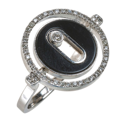 DIAMANT-ONYX-RING : (DOBIASCHOFSKY AUKTIONEN AG)