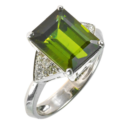 TURMALIN-DIAMANT-RING : (DOBIASCHOFSKY AUKTIONEN AG)