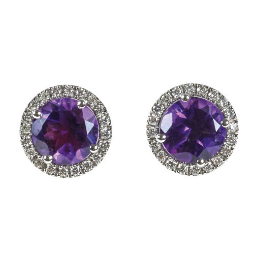 AMETHYST-DIAMANT-OHRSTECKER : (DOBIASCHOFSKY AUKTIONEN AG)