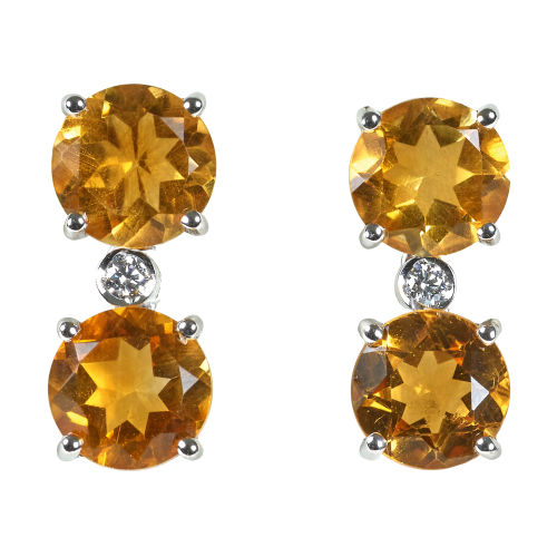 CITRIN-DIAMANT-OHRSTECKER : (DOBIASCHOFSKY AUKTIONEN AG)