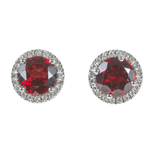 GRANAT-DIAMANT-OHRSTECKER : (DOBIASCHOFSKY AUKTIONEN AG)