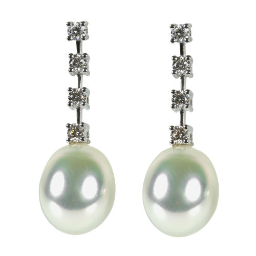 PERLEN-DIAMANT-OHRH�NGER : (DOBIASCHOFSKY AUKTIONEN AG)