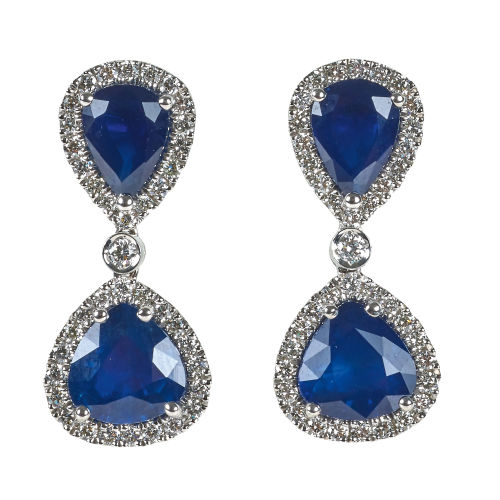 SAPHIR-DIAMANT-OHRH�NGER : (DOBIASCHOFSKY AUKTIONEN AG)