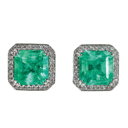 SMARAGD-DIAMANT-OHRSTECKER : (DOBIASCHOFSKY AUKTIONEN AG)