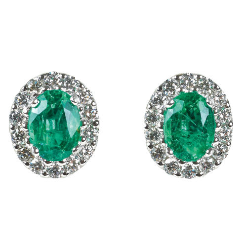 SMARAGD-DIAMANT-OHRSTECKER : (DOBIASCHOFSKY AUKTIONEN AG)