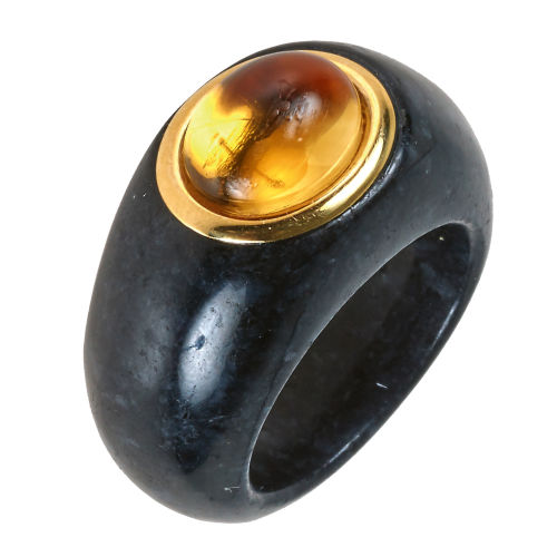 CITRIN-ONYX-RING : (DOBIASCHOFSKY AUKTIONEN AG)
