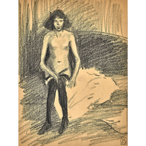 TH�OPHILE-ALEXANDRE STEINLEN : M�dchen mit Str�mpfen (DOBIASCHOFSKY AUKTIONEN AG)