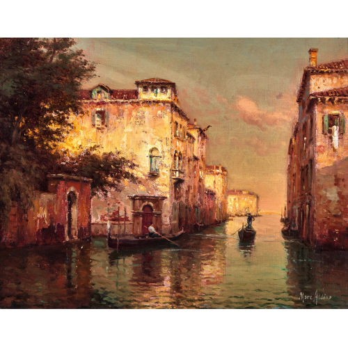 ANTOINE I (AUCH ALDINE BOUVARD : Venezianische Kanalszene im Abendlicht (DOBIASCHOFSKY AUKTIONEN AG)