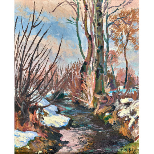 ALBERT NYFELER : Bachlandschaft mit Schnee (DOBIASCHOFSKY AUKTIONEN AG)