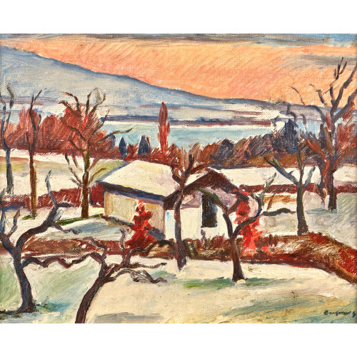 GEORGES BORGEAUD : Winterlandschaft (DOBIASCHOFSKY AUKTIONEN AG)