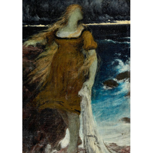 SYMBOLIST : Stehende Frau am Meeresstrand (DOBIASCHOFSKY AUKTIONEN AG)