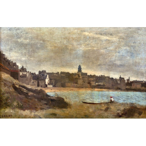 JEAN-BAPTISTE CAMILLE COROT : 'Une ville au bord de la mer (Bretagne)' (DOBIASCHOFSKY AUKTIONEN AG)