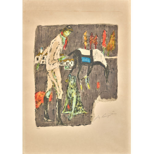 ALOIS CARIGIET : Reiter mit Hund (DOBIASCHOFSKY AUKTIONEN AG)